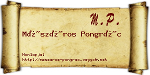 Mészáros Pongrác névjegykártya
